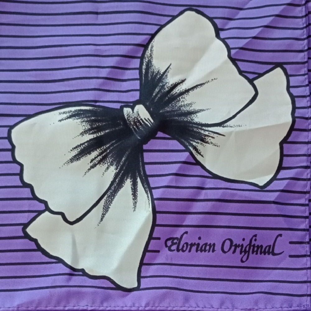 Purple and Cream Bow Scarf